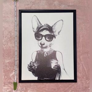 Audrey Hepburn x Chihuahua Floating Canvas Wall Art